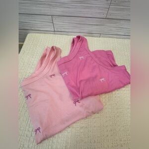 2 Pack SHEIN Pink Ribbed Tank Top